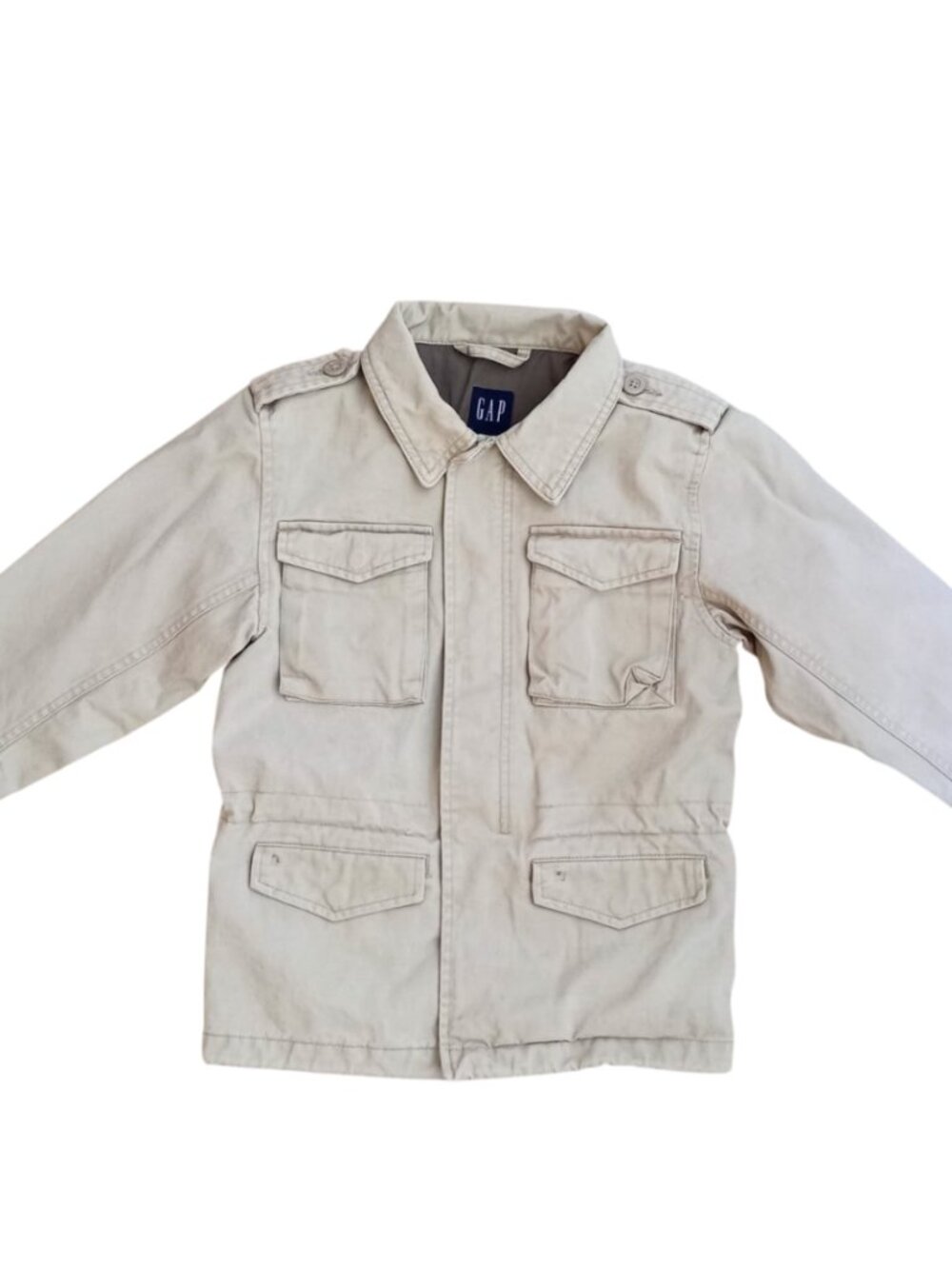 GAP Kids Beige Cotton Utility Field Jacket Coat XS 4